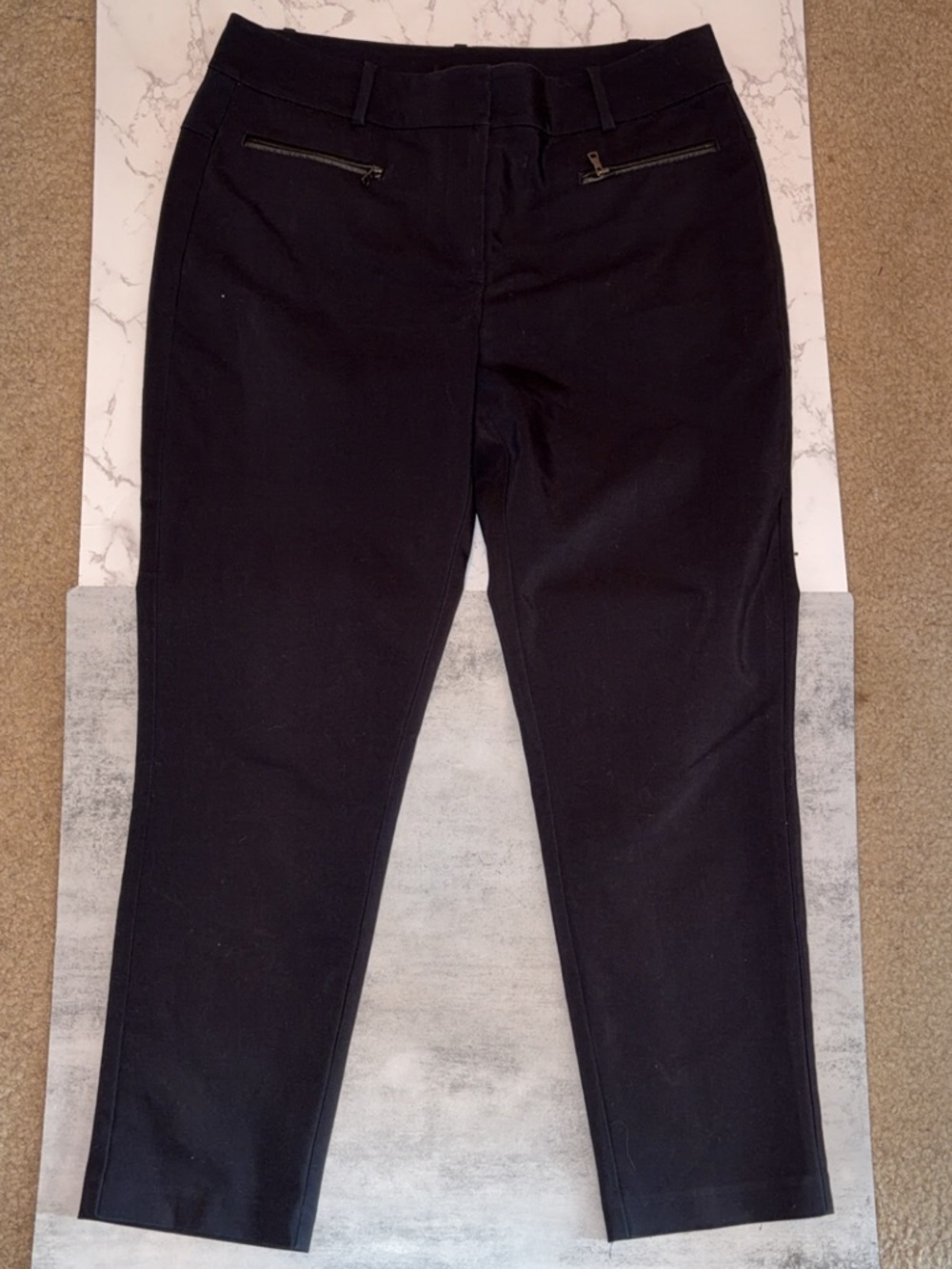 Black Ann Taylor Tailored Zip-Pocket Ankle Pants - Picture 1 of 5